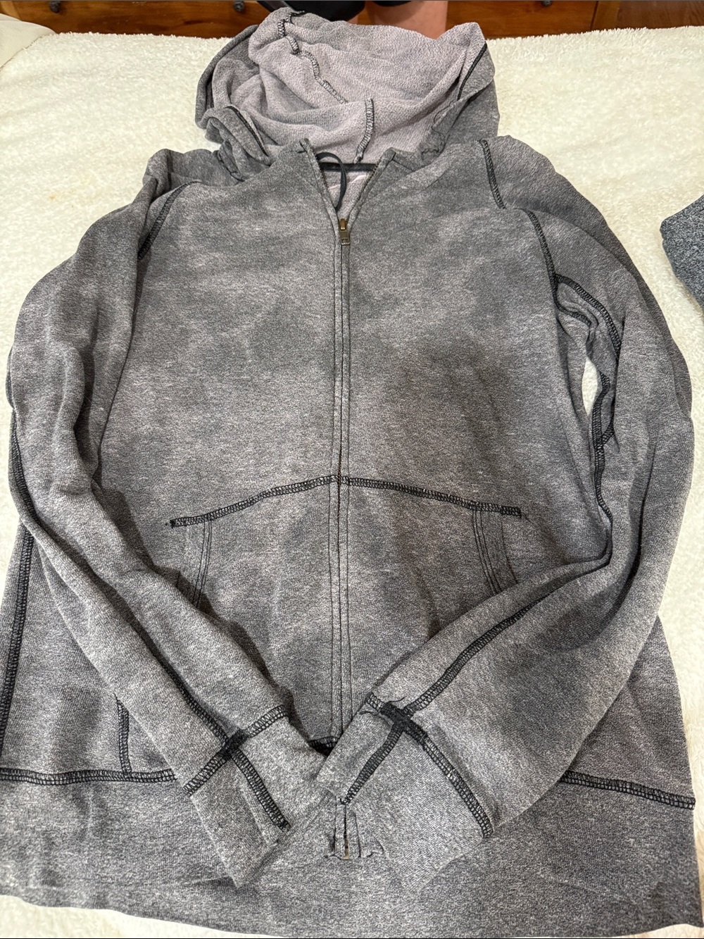 Current/Elliott Heather Gray Zip Hoodie